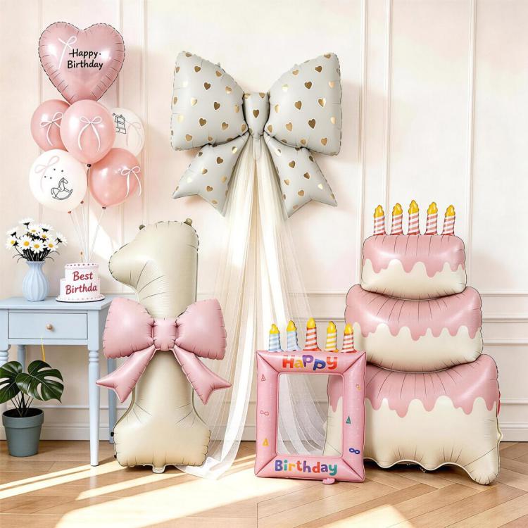 Kit Hiasan Belon Kerajang Latar Belakang Hari Lahir