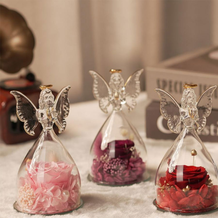 Hadiah Bunga Terpelihara Malaikat Kaca