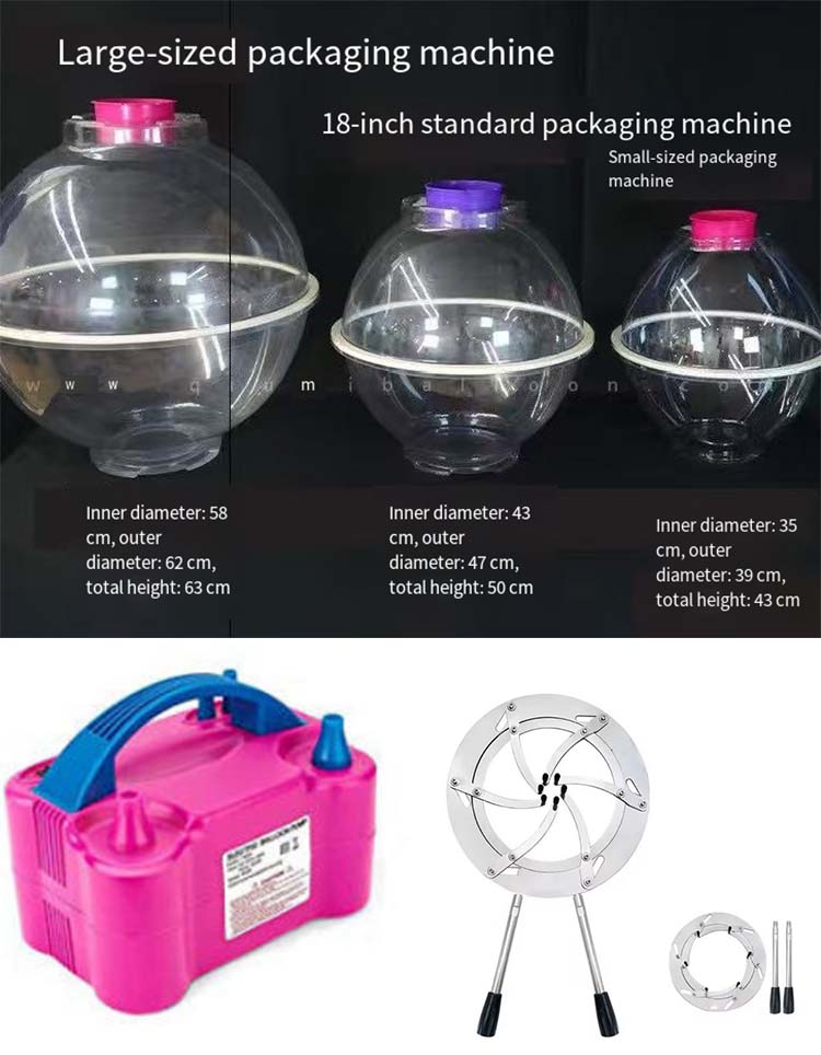 Balloon filling machines size