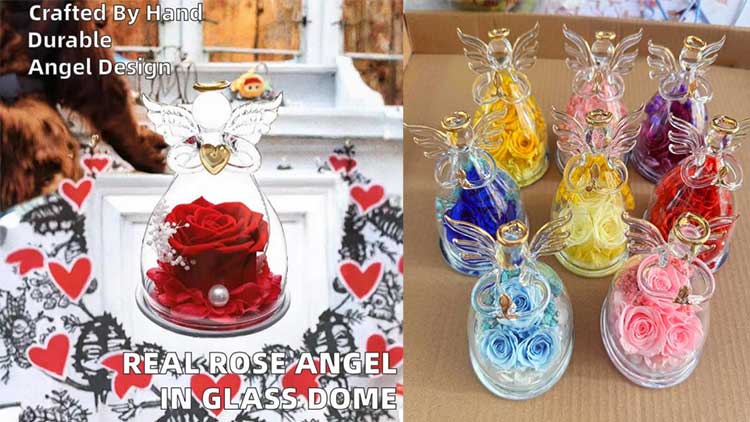 Glass Angel Preserved Flower Gift3 Glass Angel Preserved Flower Gift3